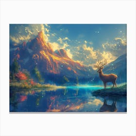 Deer In The Forest Canvas Print