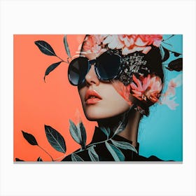 Woman With Flowers On Her Head 10 Canvas Print