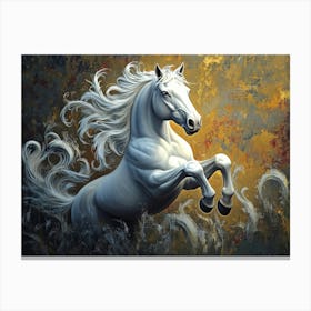 Fantasy Illustration Of A Wild Unicorn Horse 9 Canvas Print