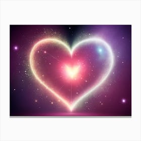 A Colorful Glowing Heart On A Dark Background Horizontal Composition 49 Canvas Print