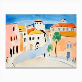 Forli Italy Cute Watercolour Illustration 2 Canvas Print