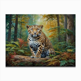 Jaguar In The Forest 1 Canvas Print