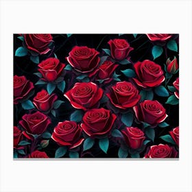 Red Roses Wallpaper 5 Canvas Print