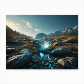 Glass Ball In The Mountains Canvas Print
