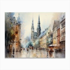 Watercolor Of A City 1 Canvas Print