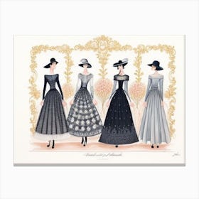 Four Ladies In Evening Dress Canvas Print