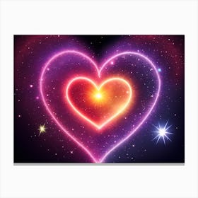 A Colorful Glowing Heart On A Dark Background Horizontal Composition 78 Canvas Print