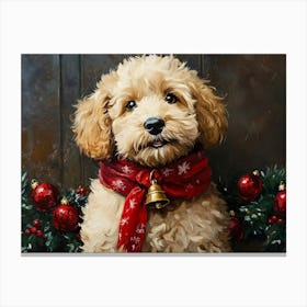 Christmas Goldendoodle 5 Canvas Print