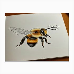 Bee Drawing 6 Canvas Print