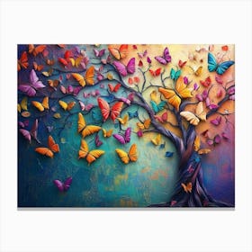 A Wonderful Butterfly Tree's Backdrop Canvas Print