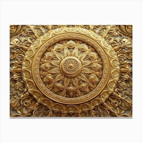 Gold Ornate Wall Art Canvas Print