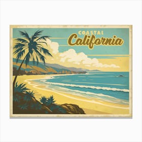 Coastal California Vintage Poster Canvas Print