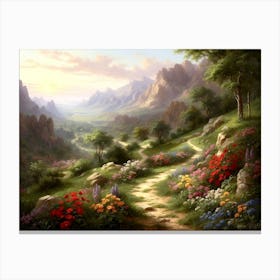 Path Of Flowers Canvas Print