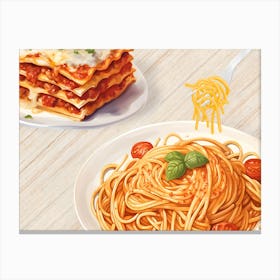 Spaghetti And Meatballs 1 Canvas Print