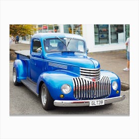 Blue Pickup Truck Canvas Print