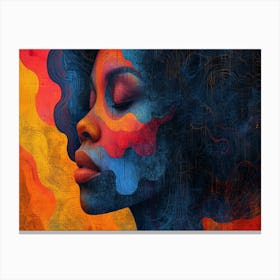 Colorful Chronicles: Abstract Narratives of History and Resilience. Portrait Of A Woman 1 Canvas Print
