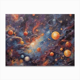 Planets In Space Canvas Print