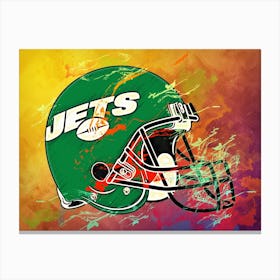 New York Jets Helmet Abstract Canvas Print