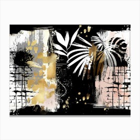 Gold And Black Abstract Painting 58 Canvas Print