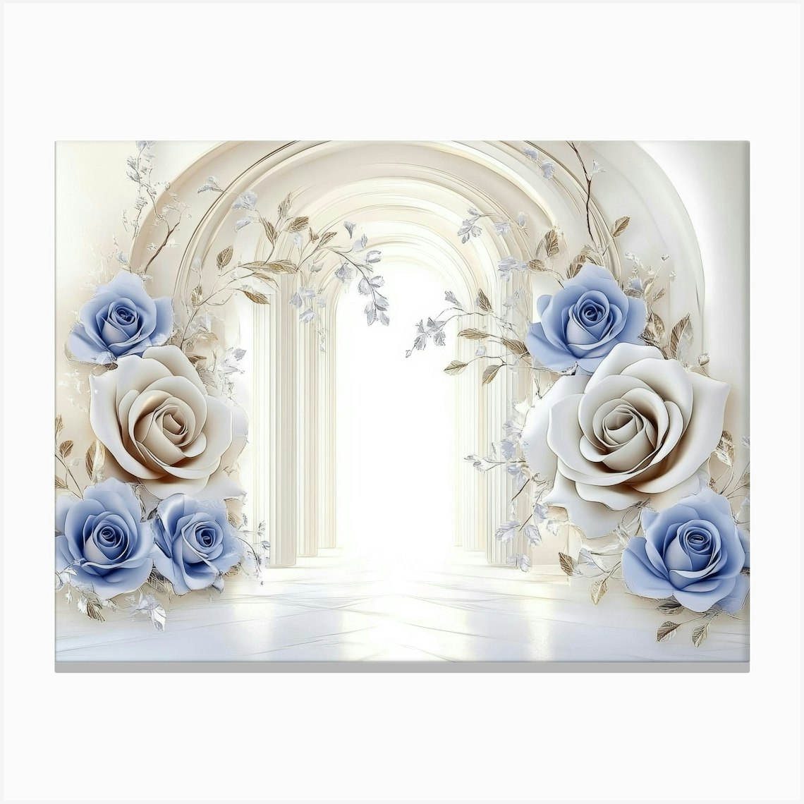 Blue Roses Canvas Print by Divine Studio