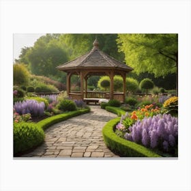 Gazebo In The Garden 12 Canvas Print