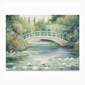 Water Lily Bridge Canvas Print