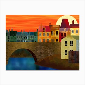 Bridge Over River Canvas Print