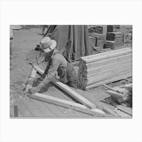 Food Storage Plant, Assembling Trusses In Wood Jig, Southeast Missouri Farms Project By Russell Lee Canvas Print