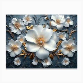 White Flowers 2 Canvas Print