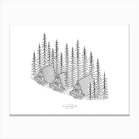 Pine Camp Fineline Illustration Canvas Print