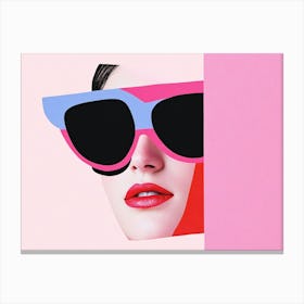 Portrait Of A Woman With Sunglasses 5 Canvas Print