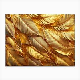 Gold Feathers Background Canvas Print