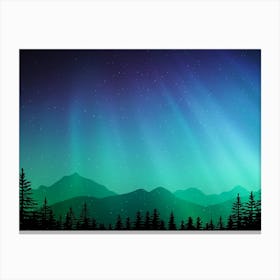 Aurora neon landscape #6 Canvas Print