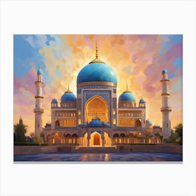 Blue Mosque At Sunset Canvas Print