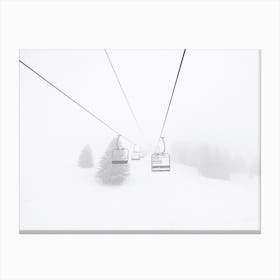 Snow Storm Ski Lift Canvas Print