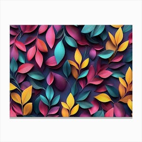 Colorful Leaves Pattern Canvas Print