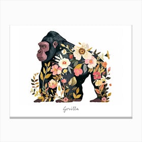 Little Floral Gorilla 1 Poster Canvas Print