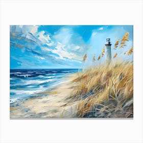 Lighthouse On The Beach 2 Canvas Print