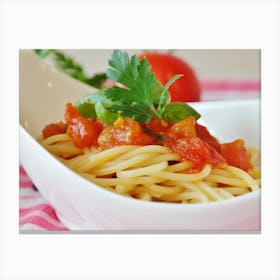 Spaghetti With Tomato Sauce Canvas Print
