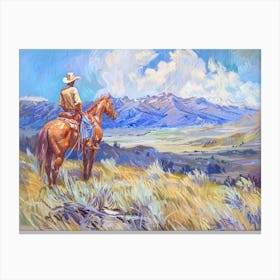 Cowboy In Montana 3 Canvas Print