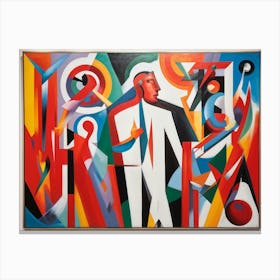 Abstract Painting Capturing The Essence Of Confusion And Joy Where A Human Figure Colored Vibrant (1) 2 Canvas Print