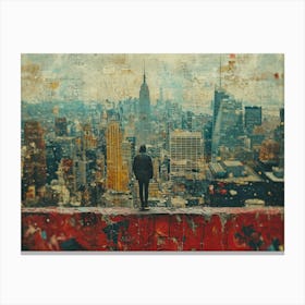 Urban Rhapsody: Collage Narratives of New York Life. New York City 11 Canvas Print