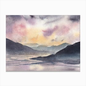 Purple Sunset Mountains Canvas Print