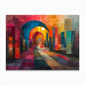 Arches In The Sky, Cubism Canvas Print