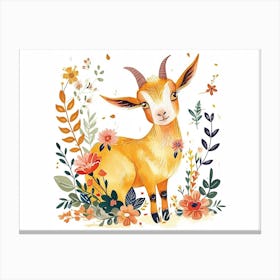 Little Floral Goat 1 Canvas Print
