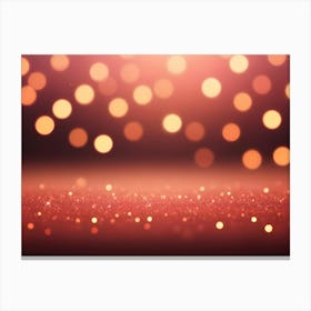 A Close Up Shot Of A Red Glitter Surface With Out Of Focus Golden Lights In The Background, Creating A Festive And Glamorous Atmosphere Canvas Print