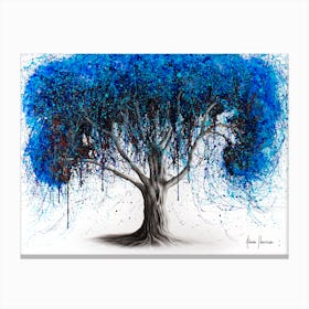 Blue Moonlight Tree Canvas Print
