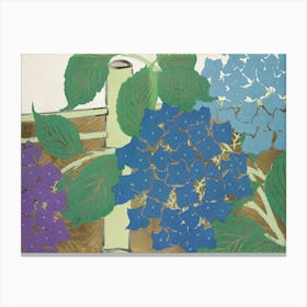 Hydrangea From Momoyogusa –Flowers Of A Hundred Generations, Kamisaka Sekka Canvas Print