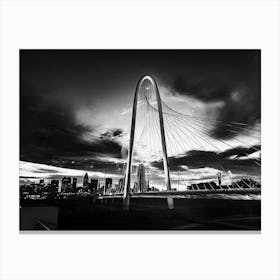 Dallas, Texas Black And White Canvas Print