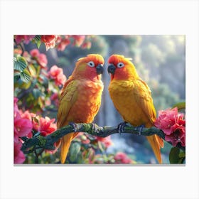 Beautiful Bird on a branch 10 Canvas Print